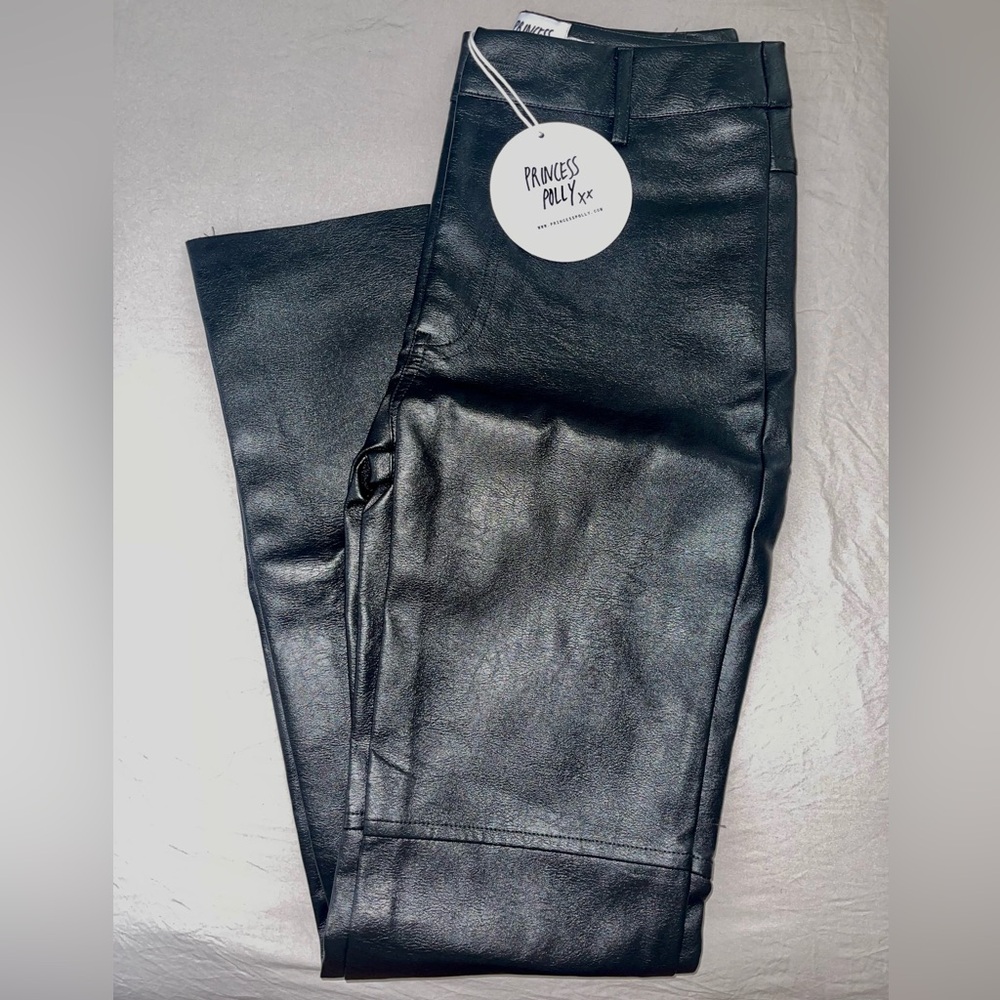 Princess Polly Black Leather Pants